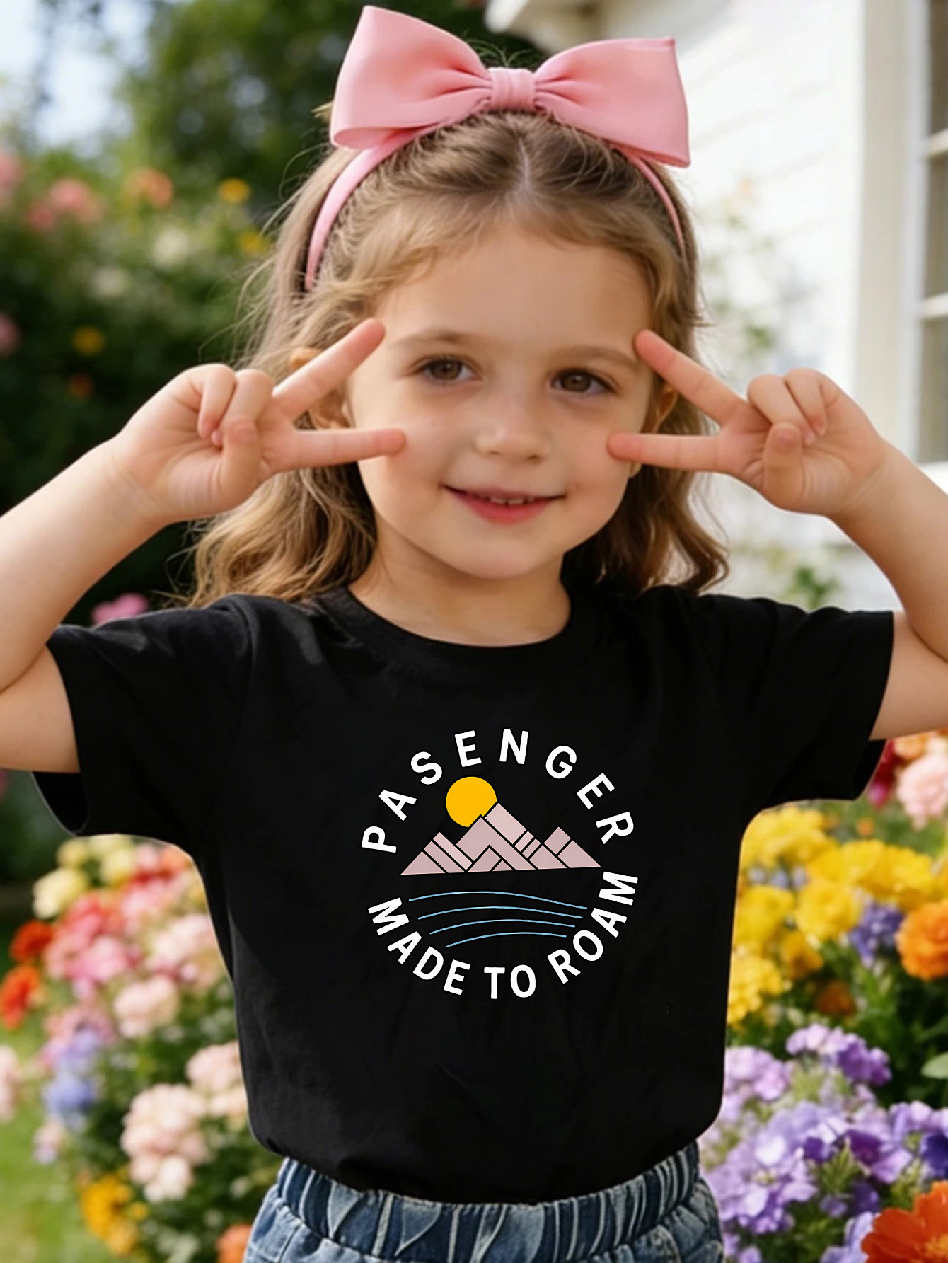 Outdoor Adventure Girls - Outdoor Mountain Adventure Text Print Kids