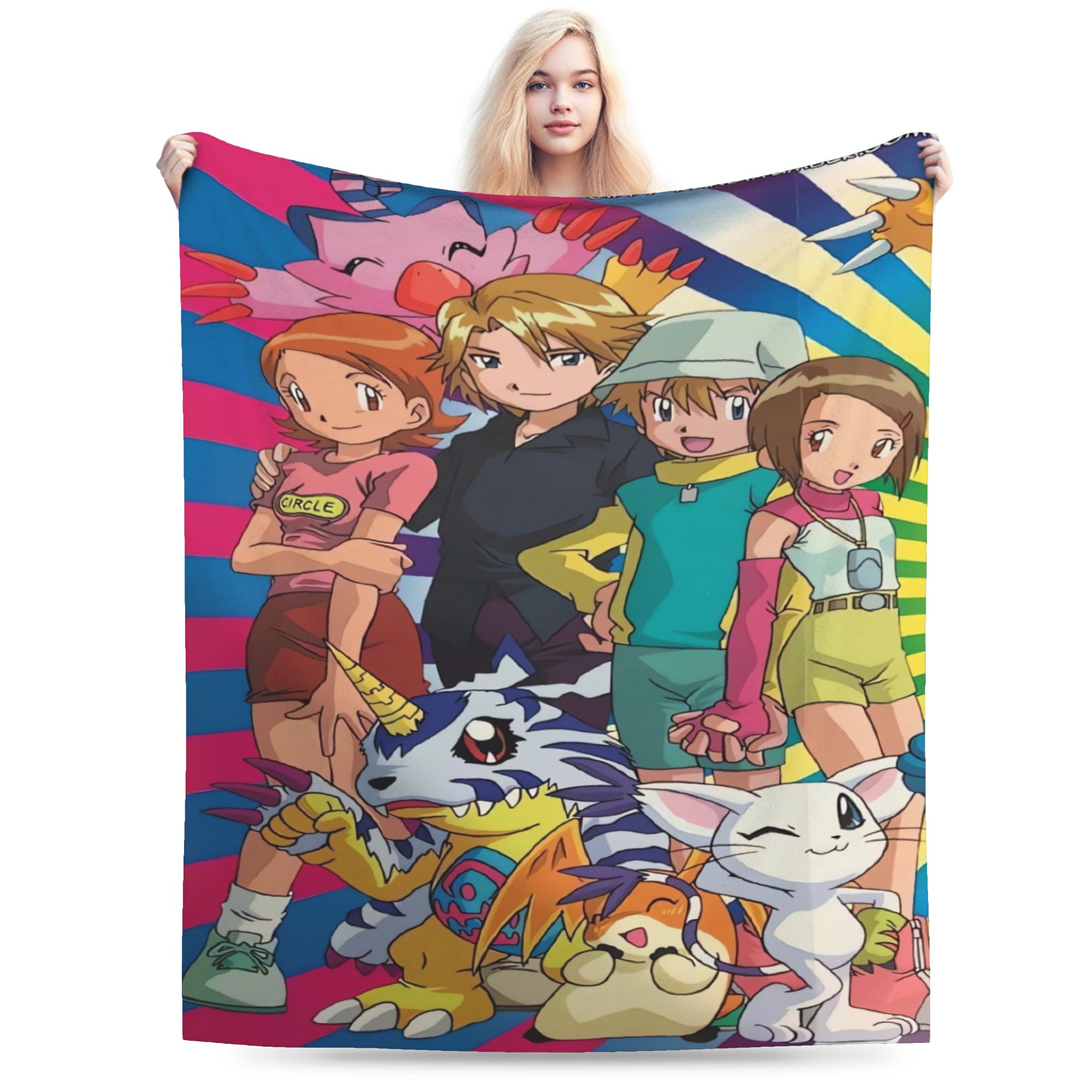 Outdoor Adventure Girls - Digimon Adventure Blankets Quality Super Soft
