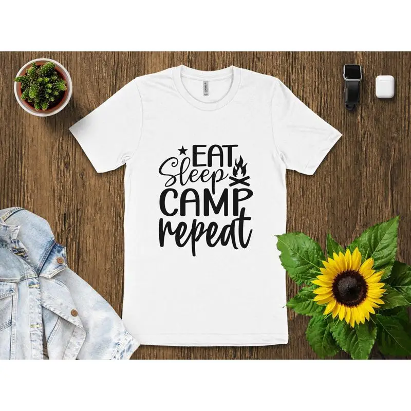 Eat Sleep Camp Repeat T Shirt  - đánh giá và giá Outdoor Adventure Enthusiast
